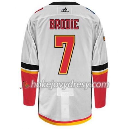 Pánské Hokejový Dres Calgary Flames TJ BRODIE 7 Adidas Bílá Authentic